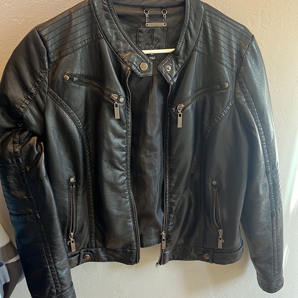 Black faux leather jacket